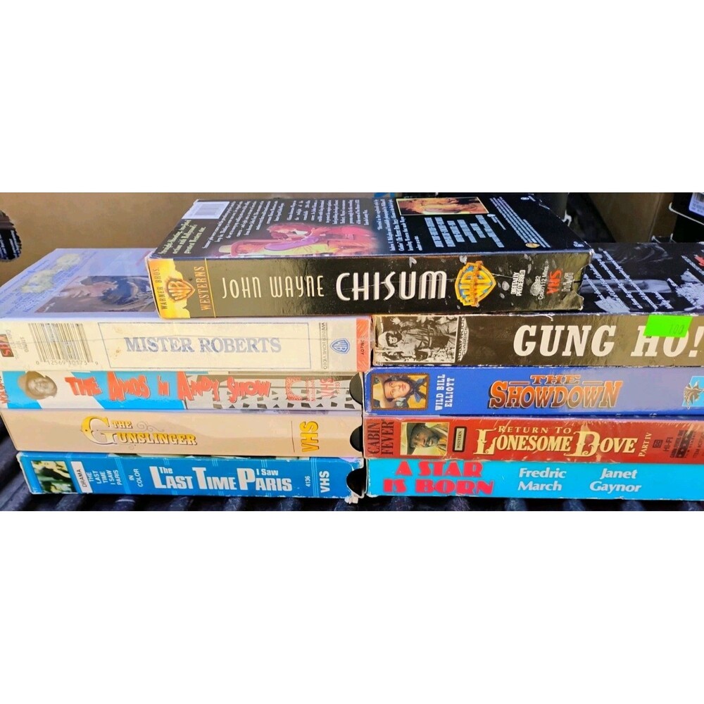 Lot 9 Vintage VHS John Wayne Lonesome Dove Westerns War Movies UNTESTED As-is